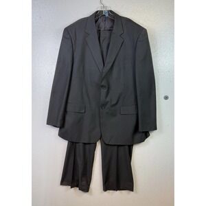 Vinci Mens 2 Piece Suit 48R Gray 2 Button 42x32 Business Career